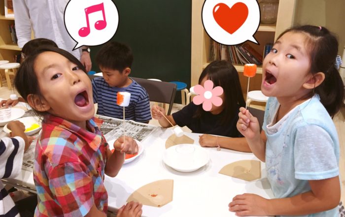 虹色のマシュマロができあがりました！