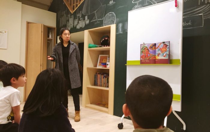 習った文法／センテンスを実際に使ってみる。絵本の1ページを表現してみよう。