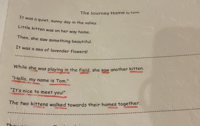 ストーリーの発表・練習