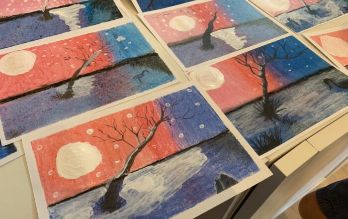 オイルクレヨンを使って絵を描こう