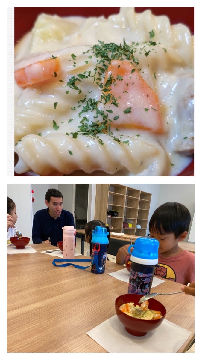 【都筑校】クリームスープパスタ！