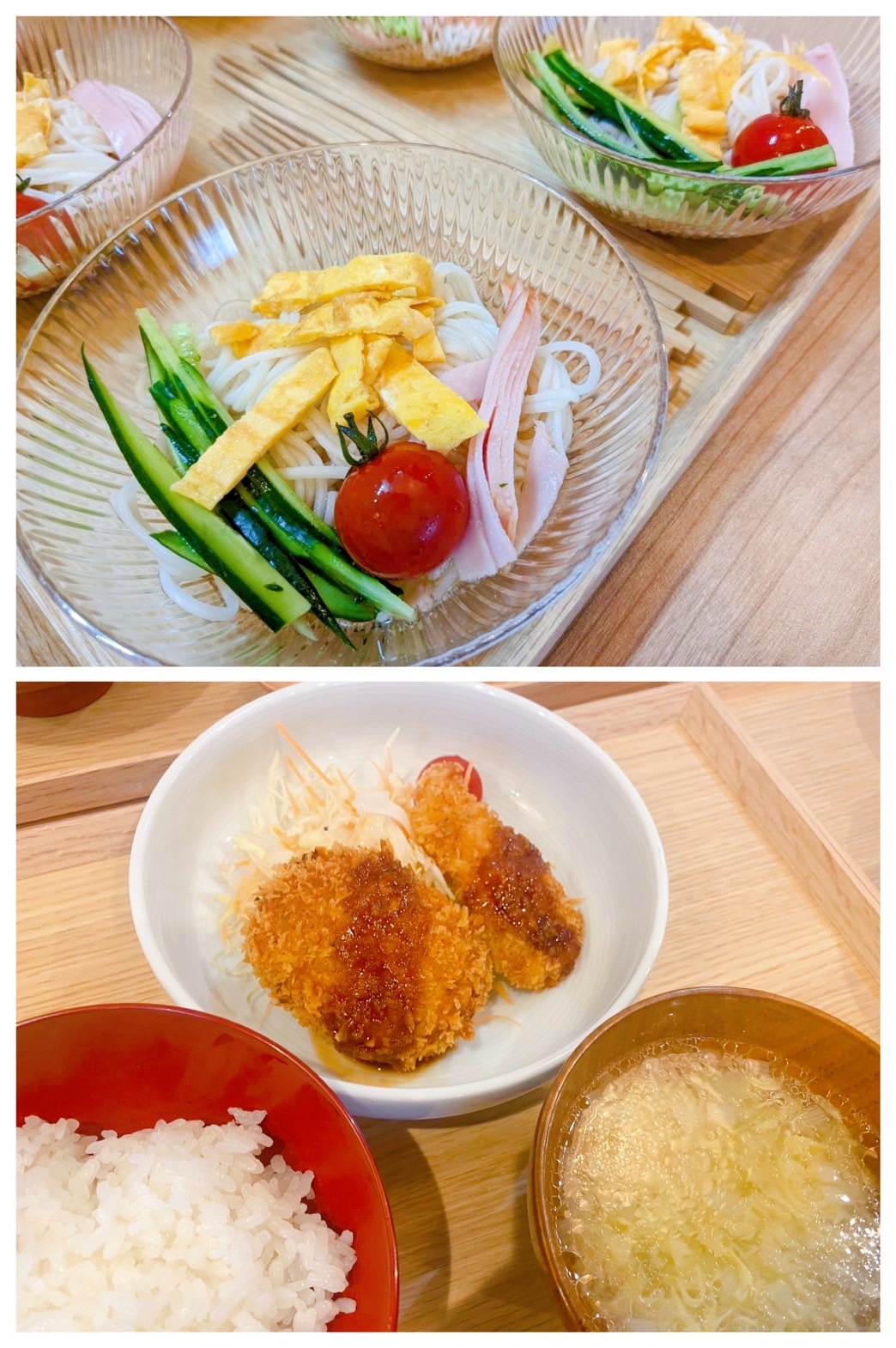 【都筑校】そうめんとコロッケ～
