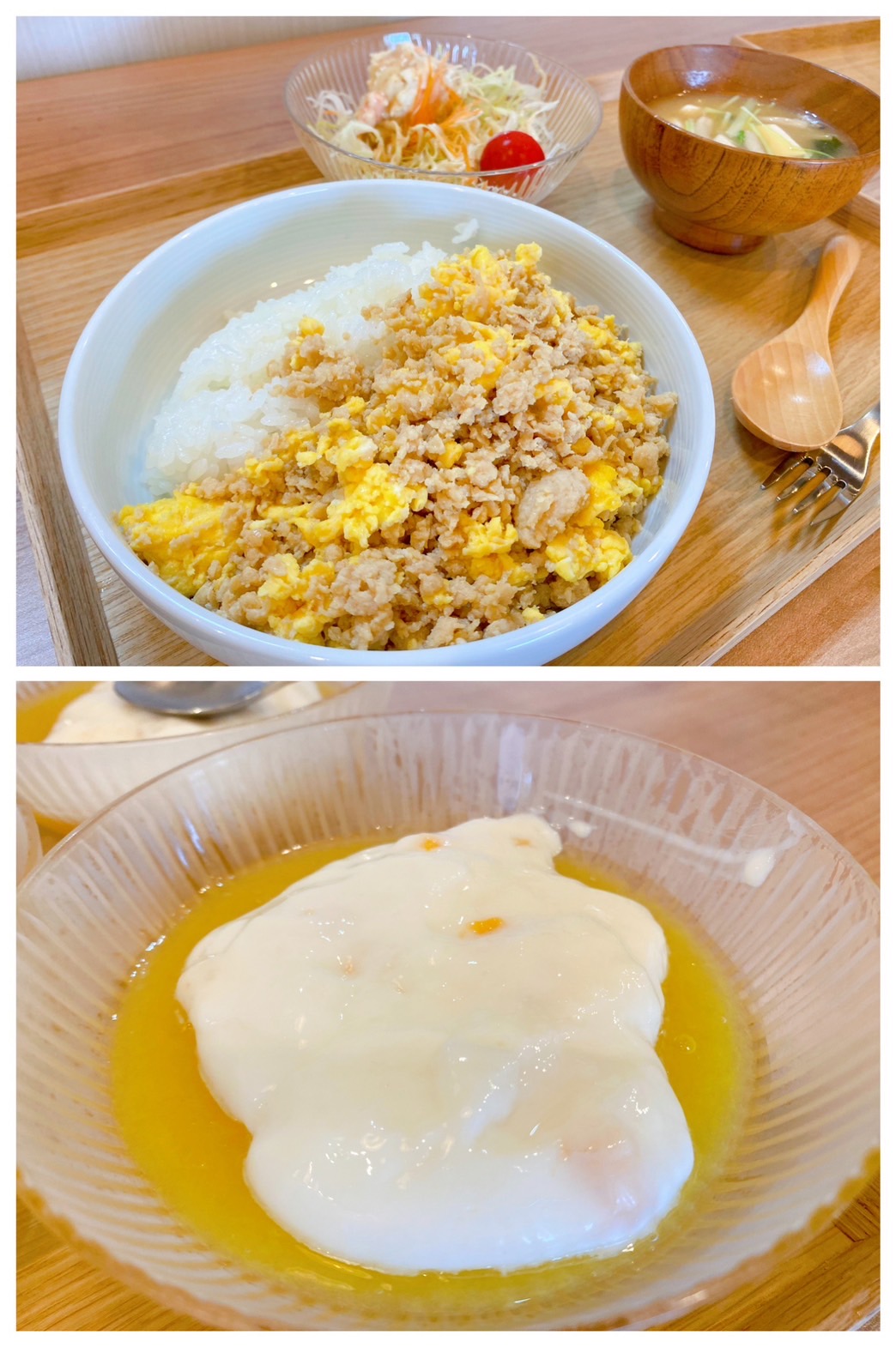 【都筑校】鶏そぼろ丼とミルクオレンジゼリー