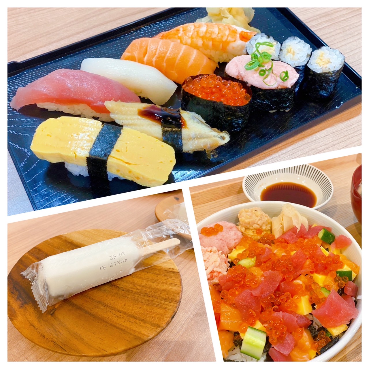 【都筑校】自家製握りずし、アイス、ちらし寿司