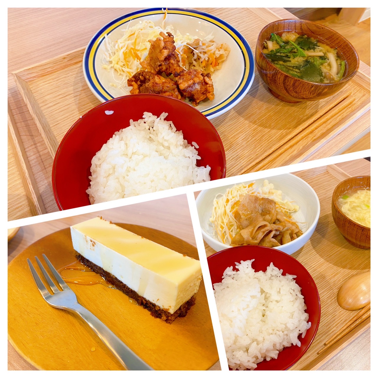 【都筑校】鶏のからあげ、キャラメルケーキ、生姜焼き