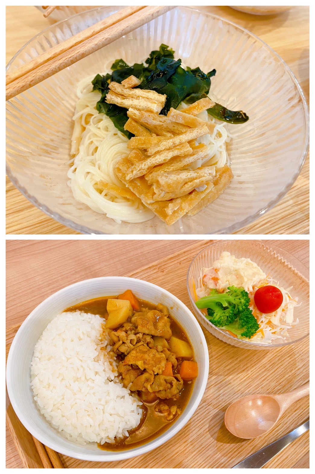 【都筑校】冷やしそうめん、ポークカレーライス